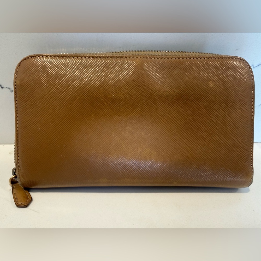Used Prada Saffiano Leather Zip-Around Long Color Block Wallet - Picture 3 of 16
